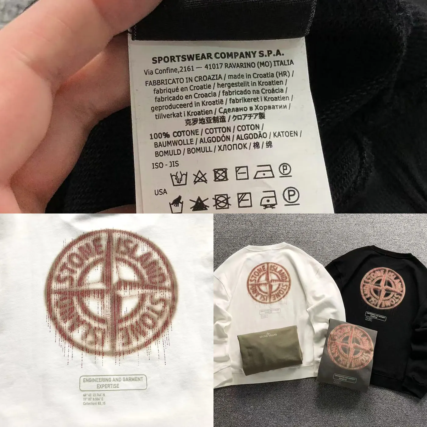 Stone Island Rust Compass Print Hoodie
