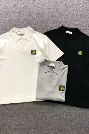 Stone Island Beige Patch Polo Shirt