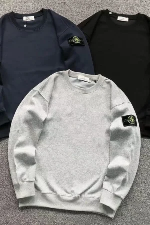 Stone Island Two-Tone Crewneck Sweatshirt