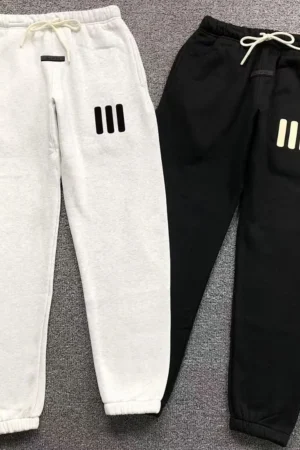 FEAR OF GOD Black 3 Bars Sweatpants