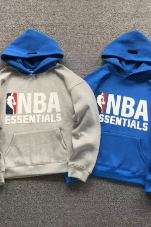 FOG ESSENTIALS Blue NBA Logo Print Hoodie