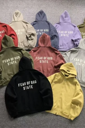 FEAR OF GOD Black Graphic Print Hoodie