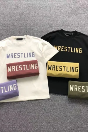 FOG ESSENTIALS Black Wrestling Graphic Print T-Shirt