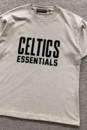 FOG ESSENTIALS Grey Celtics Graphic Print T-Shirt