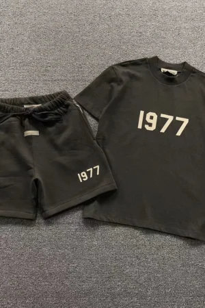 FOG ESSENTIALS Black 1977 Print T-Shirt & Shorts Set