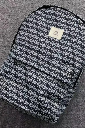 FEAR OF GOD Black Allover Print Backpack